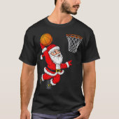 Kerstkerstkerstkerstkerstman Dunking een Basketbal T-shirt (Voorkant)