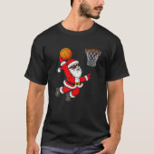 Kerstkerstkerstkerstkerstman Dunking een Basketbal T-shirt (Voorkant)
