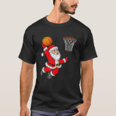 Kerstkerstkerstkerstkerstman Dunking een Basketbal T-shirt (Voorkant)