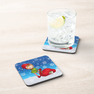Kerstkerstkerstkerstkerstman Elf Beverage Coaster Bier Onderzetter