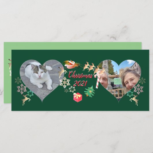 Kerstkerstkerstkerstkerstman en rendier 2 (Voorkant / Achterkant)