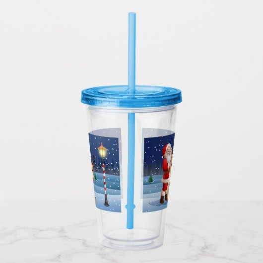 Kerstkerstkerstkerstkerstman en rendier acryl drinkbeker (Rechts)