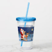 Kerstkerstkerstkerstkerstman en rendier acryl drinkbeker (Achterkant)