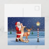 Kerstkerstkerstkerstkerstman en rendier briefkaart (Voorkant / Achterkant)