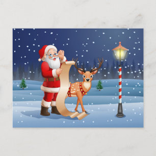 Kerstkerstkerstkerstkerstman en rendier briefkaart