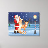 Kerstkerstkerstkerstkerstman en rendier canvas afdruk (Voorkant)