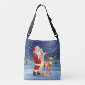 Kerstkerstkerstkerstkerstman en rendier crossbody tas (Achterkant)
