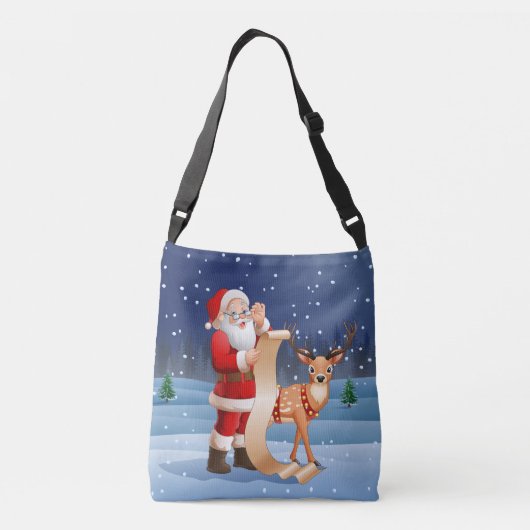 Kerstkerstkerstkerstkerstman en rendier crossbody tas (Achterkant)