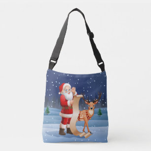 Kerstkerstkerstkerstkerstman en rendier crossbody tas