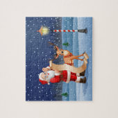 Kerstkerstkerstkerstkerstman en rendier | Feestdag Legpuzzel (Verticaal)