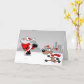 Kerstkerstkerstkerstkerstman en rendier kaart (Gele Bloem)