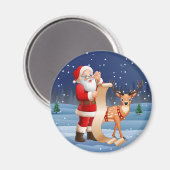 Kerstkerstkerstkerstkerstman en rendier magneet (Voorkant / Achterkant)