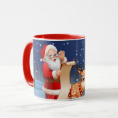 Kerstkerstkerstkerstkerstman en rendier mok (Voorkant links)