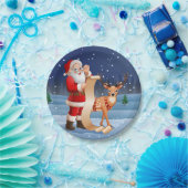 Kerstkerstkerstkerstkerstman en rendier papieren bordje (Feest)