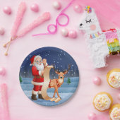 Kerstkerstkerstkerstkerstman en rendier papieren bordje (Feest)