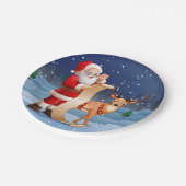 Kerstkerstkerstkerstkerstman en rendier papieren bordje (Gekanteld)