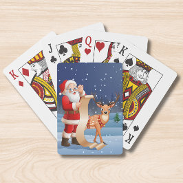 Kerstkerstkerstkerstkerstman en rendier pokerkaarten
