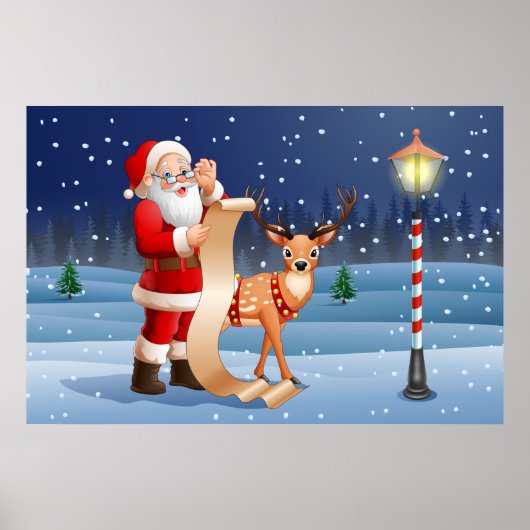 Kerstkerstkerstkerstkerstman en rendier poster (Voorkant)