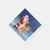 Kerstkerstkerstkerstkerstman en rendier servet (Hoek)