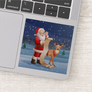 Kerstkerstkerstkerstkerstman en rendier sticker