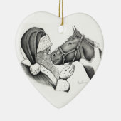 Kerstkerstkerstkerstkerstman en schilderpingpaard keramisch ornament (Rechts)