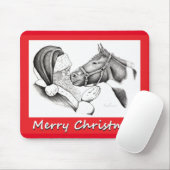 Kerstkerstkerstkerstkerstman en schilderpingpaard muismat (Met muis)