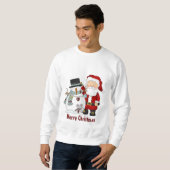 Kerstkerstkerstkerstkerstman en Snowman-sweatshirt Trui (Voorkant volledig)