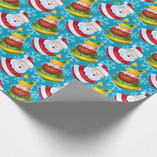 Kerstkerstkerstkerstkerstman en vriend met Snowfla Cadeaupapier (Hoek)