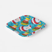 Kerstkerstkerstkerstkerstman en vriend met Snowfla Papieren Bordje (Gebogen)