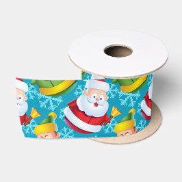 Kerstkerstkerstkerstkerstman en vriend met Snowfla Satijnen Lint