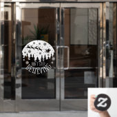 Kerstkerstkerstkerstkerstman, hou niet op om wit t raamsticker (Kantoordeur)