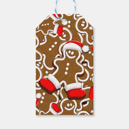 Kerstkerstkerstkerstkerstman in Gingerbrood Cadeaulabel (Voorkant)