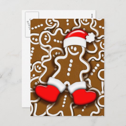 Kerstkerstkerstkerstkerstman in Gingerbrood Feestdagenkaart (Voorkant / Achterkant)