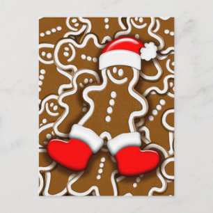 Kerstkerstkerstkerstkerstman in Gingerbrood Feestdagenkaart