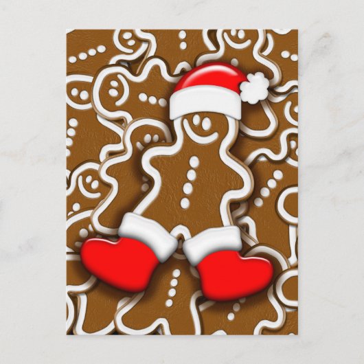 Kerstkerstkerstkerstkerstman in Gingerbrood Feestdagenkaart (Voorkant)