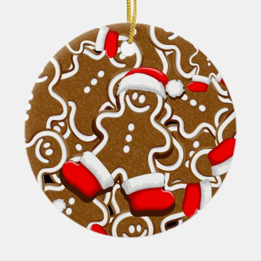 Kerstkerstkerstkerstkerstman in Gingerbrood Keramisch Ornament (Voorkant)