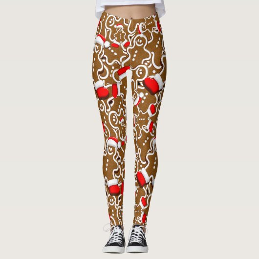 Kerstkerstkerstkerstkerstman in Gingerbrood Leggings (Voorkant)