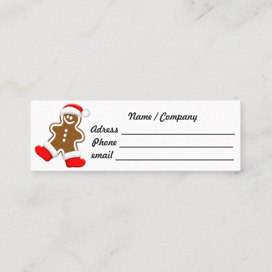 Kerstkerstkerstkerstkerstman in Gingerbrood Mini Visitekaartje (Achterkant)