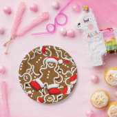 Kerstkerstkerstkerstkerstman in Gingerbrood Papieren Bordje (Feest)