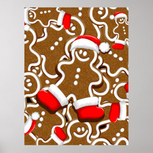 Kerstkerstkerstkerstkerstman in Gingerbrood Poster