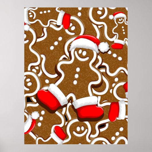 Kerstkerstkerstkerstkerstman in Gingerbrood Poster (Voorkant)