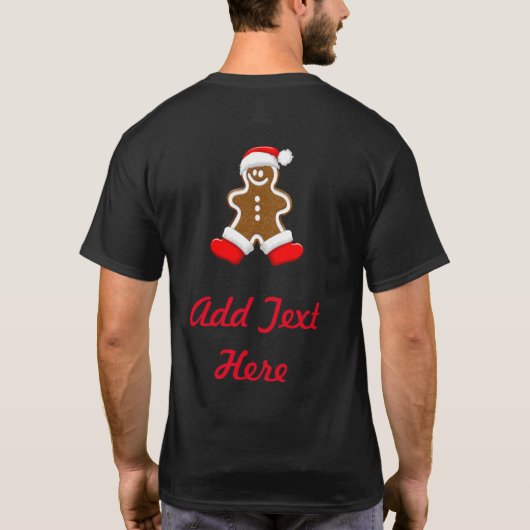 Kerstkerstkerstkerstkerstman in Gingerbrood T-shirt (Achterkant)