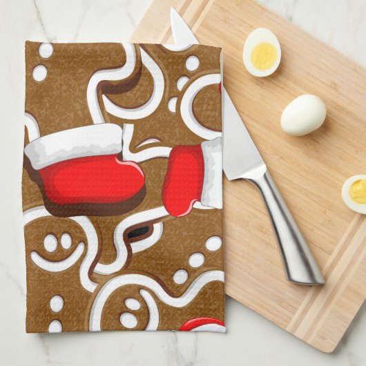 Kerstkerstkerstkerstkerstman in Gingerbrood Theedoek (Quarter Fold)