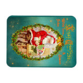 Kerstkerstkerstkerstkerstman in zijn werkshop magneet (Horizontaal)