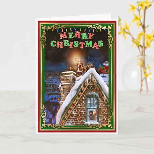 kerstkerstkerstkerstkerstman kaart (Gele Bloem)