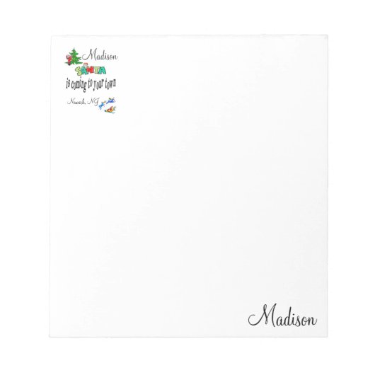 Kerstkerstkerstkerstkerstman komt naar de stad notitieblok (Voorkant)