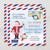 Kerstkerstkerstkerstkerstman Lucht Envelope Birthd Kaart (Voorkant / Achterkant)