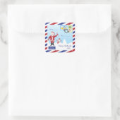 Kerstkerstkerstkerstkerstman Luchtpost Vierkante Sticker (Tas)
