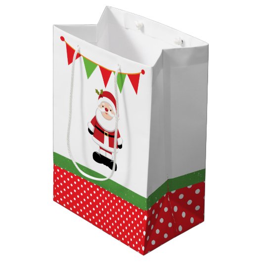kerstkerstkerstkerstkerstman medium cadeauzakje (Voorkant Gekanteld)