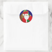 Kerstkerstkerstkerstkerstman met cadeaus-ronde sti ronde sticker (Tas)